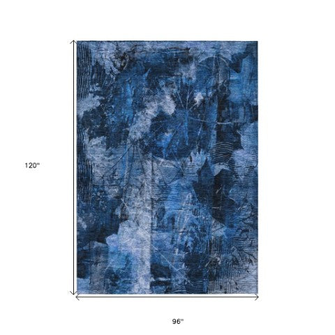 Homeroots 3' Elegant Floral Washable Non-skid Area Rug For Indoor And Outdoor Spaces - Stain Resistant Comfort 8' X 10' Polyester 563184