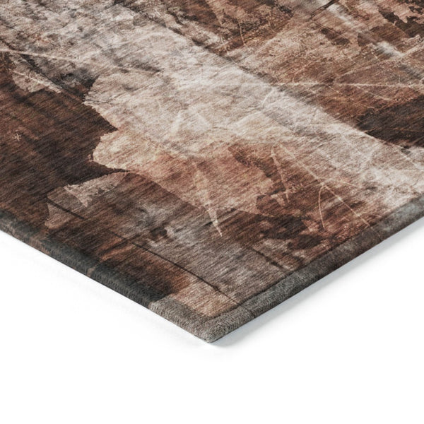 Homeroots 3' Elegant Floral Washable Non-skid Area Rug For Indoor And Outdoor Spaces - Stain Resistant Comfort Paprika Polyester 563188