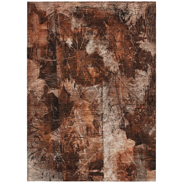 Homeroots 3' Elegant Floral Washable Non-skid Area Rug For Indoor And Outdoor Spaces - Stain Resistant Comfort 9' X 12' Polyester 563194