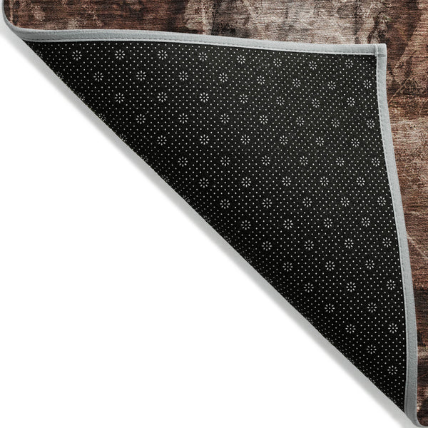 Homeroots 10' X 14' Orange Floral Washable Non Skid Indoor Outdoor Area Rug Paprika Polyester 563195