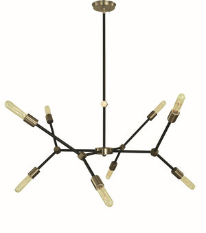Framburg 8-light Striking Kinetic Dining Chandelier With Unique Hexagon Design For Modern Elegance Brushed Nickel And Matte Black Metal 5632 Bn/Mblack