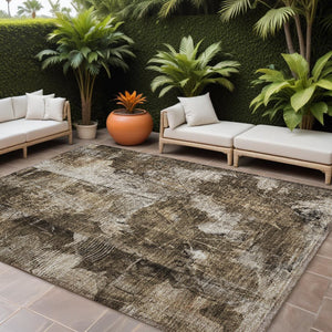 Homeroots 3' Elegant Floral Washable Non-skid Area Rug For Indoor And Outdoor Spaces - Stain Resistant Comfort 8' X 10' Polyester 563202
