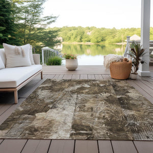Homeroots 3' Elegant Floral Washable Non-skid Area Rug For Indoor And Outdoor Spaces - Stain Resistant Comfort 9' X 12' Polyester 563203