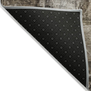 Homeroots 3' Elegant Floral Washable Non-skid Area Rug For Indoor And Outdoor Spaces - Stain Resistant Comfort 9' X 12' Polyester 563203