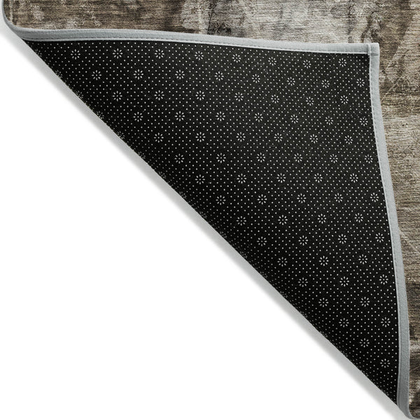 Homeroots 10' X 14' Taupe Floral Washable Non Skid Indoor Outdoor Area Rug Taupe Polyester 563204