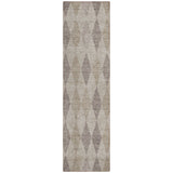 Homeroots 8' Runner Beige Taupe And Brown Geometric Washable Non Skid Indoor Outdoor Runner Rug Beige Polyester 563215