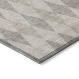 Homeroots 8' Runner Beige Taupe And Brown Geometric Washable Non Skid Indoor Outdoor Runner Rug Beige Polyester 563215