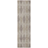 Homeroots 8' Runner Beige Taupe And Brown Geometric Washable Non Skid Indoor Outdoor Runner Rug Beige Polyester 563215