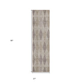 Homeroots 8' Runner Beige Taupe And Brown Geometric Washable Non Skid Indoor Outdoor Runner Rug Beige Polyester 563215