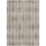 Homeroots 5' X 8' Beige Taupe And Brown Geometric Washable Non Skid Indoor Outdoor Area Rug Beige Polyester 563218