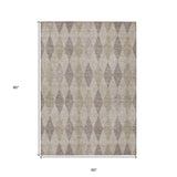 Homeroots 5' X 8' Beige Taupe And Brown Geometric Washable Non Skid Indoor Outdoor Area Rug Beige Polyester 563218