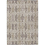 Homeroots 5' X 8' Beige Taupe And Brown Geometric Washable Non Skid Indoor Outdoor Area Rug Beige Polyester 563218