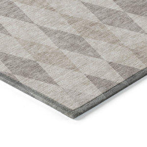 Homeroots 3' Stylish Beige Taupe And Brown Geometric Indoor Outdoor Area Rug – Washable & Non Skid Design 8' X 10' Polyester 563220