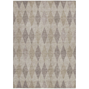 Homeroots 3' Stylish Beige Taupe And Brown Geometric Indoor Outdoor Area Rug – Washable & Non Skid Design 9' X 12' Polyester 563221