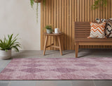 Homeroots 8' Runner Blush Geometric Washable Non Skid Indoor Outdoor Runner Rug Blush Polyester 563224