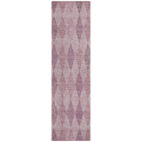 Homeroots 8' Runner Blush Geometric Washable Non Skid Indoor Outdoor Runner Rug Blush Polyester 563224