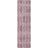 Homeroots 8' Runner Blush Geometric Washable Non Skid Indoor Outdoor Runner Rug Blush Polyester 563224