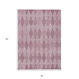 Homeroots 3' X 5' Blush Geometric Washable Non Skid Indoor Outdoor Area Rug Blush Polyester 563226