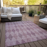 Homeroots 3' X 5' Blush Geometric Washable Non Skid Indoor Outdoor Area Rug Blush Polyester 563226