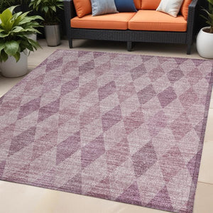 Homeroots 3' Stylish Beige Taupe And Brown Geometric Indoor Outdoor Area Rug – Washable & Non Skid Design 5' X 8' Polyester 563227