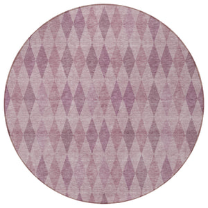 Homeroots 3' Stylish Beige Taupe And Brown Geometric Indoor Outdoor Area Rug – Washable & Non Skid Design 8' Round Polyester 563228