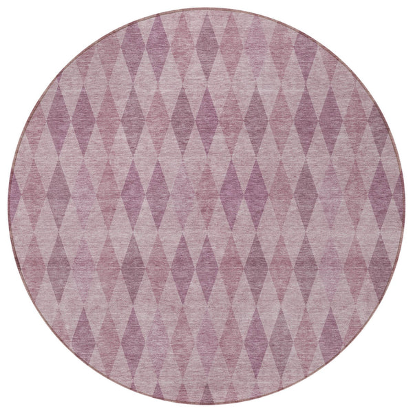 Homeroots 3' Stylish Beige Taupe And Brown Geometric Indoor Outdoor Area Rug – Washable & Non Skid Design 8' Round Polyester 563228