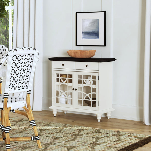 Butler Specialty Rene Farmhouse Style 2 Door Cabinet With Drawers - Ample Storage For Home & Entryway Organization White Bayur Wood,Mdf,Okume Veneer,Glass 5632304-butler