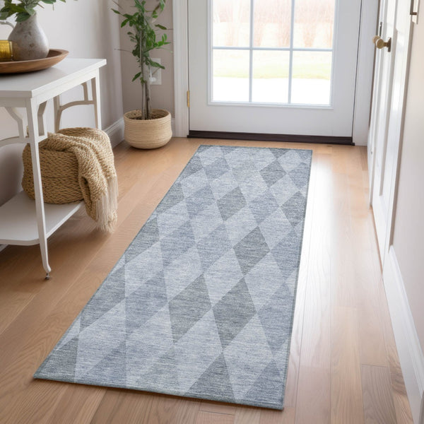 Homeroots 3' Stylish Beige Taupe And Brown Geometric Indoor Outdoor Area Rug – Washable & Non Skid Design Denim Polyester 563233