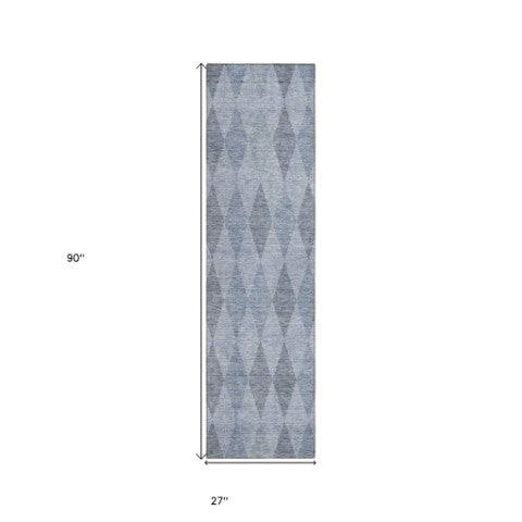 Homeroots 3' Stylish Beige Taupe And Brown Geometric Indoor Outdoor Area Rug – Washable & Non Skid Design Denim Polyester 563233