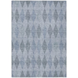 Homeroots 5' X 8' Denim Blue Geometric Washable Non Skid Indoor Outdoor Area Rug Denim Polyester 563236