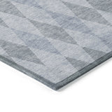 Homeroots 5' X 8' Denim Blue Geometric Washable Non Skid Indoor Outdoor Area Rug Denim Polyester 563236