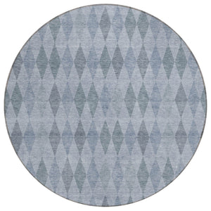 HomeRoots 5' Geometric Beige, Taupe, and Brown Area Rug - Stylish, Washable, Non-Skid for Indoor & Outdoor Use 8' Round 563237