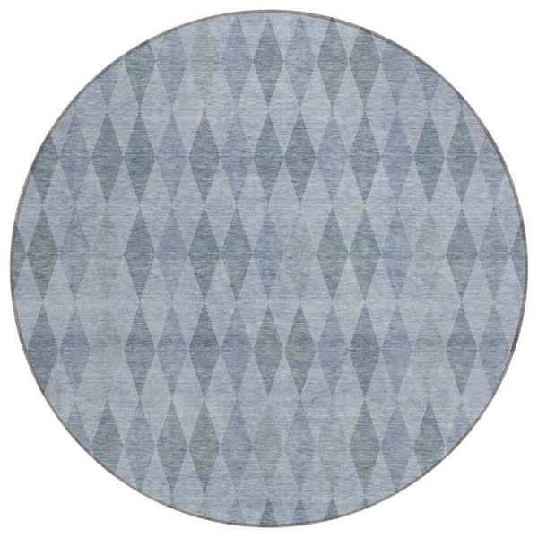 HomeRoots 5' Geometric Beige, Taupe, and Brown Area Rug - Stylish, Washable, Non-Skid for Indoor & Outdoor Use 8' Round 563237