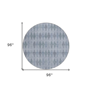 HomeRoots 5' Geometric Beige, Taupe, and Brown Area Rug - Stylish, Washable, Non-Skid for Indoor & Outdoor Use 8' Round 563237