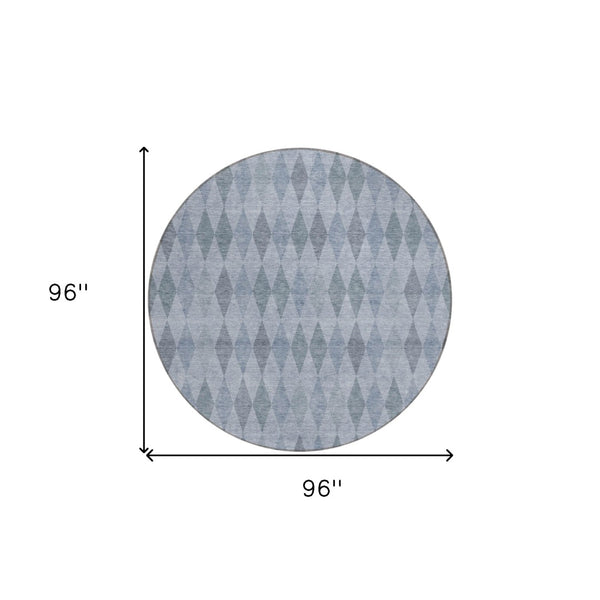 HomeRoots 5' Geometric Beige, Taupe, and Brown Area Rug - Stylish, Washable, Non-Skid for Indoor & Outdoor Use 8' Round 563237