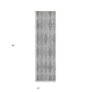 Homeroots 3' Stylish Beige Taupe And Brown Geometric Indoor Outdoor Area Rug – Washable & Non Skid Design Gray Polyester 563242