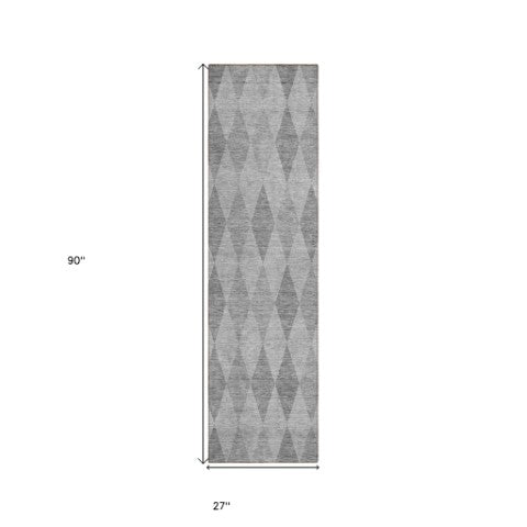 Homeroots 3' Stylish Beige Taupe And Brown Geometric Indoor Outdoor Area Rug – Washable & Non Skid Design Gray Polyester 563242