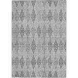 Homeroots 5' X 8' Gray Geometric Washable Non Skid Indoor Outdoor Area Rug Gray Polyester 563245