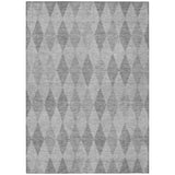 Homeroots 5' X 8' Gray Geometric Washable Non Skid Indoor Outdoor Area Rug Gray Polyester 563245