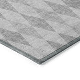 Homeroots 5' X 8' Gray Geometric Washable Non Skid Indoor Outdoor Area Rug Gray Polyester 563245