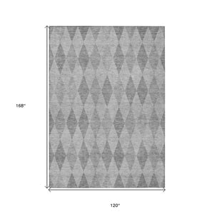 HomeRoots 5' Geometric Beige, Taupe, and Brown Area Rug - Stylish, Washable, Non-Skid for Indoor & Outdoor Use 10' X 14' 563249