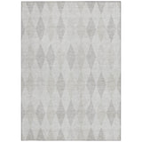 Homeroots 3' X 5' Gray Geometric Washable Non Skid Indoor Outdoor Area Rug Ivory Polyester 563253