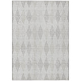 Homeroots 3' X 5' Gray Geometric Washable Non Skid Indoor Outdoor Area Rug Ivory Polyester 563253