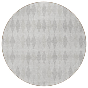 Homeroots 3' Stylish Beige Taupe And Brown Geometric Indoor Outdoor Area Rug – Washable & Non Skid Design 8' Round Polyester 563255