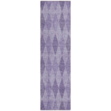 Homeroots 8' Runner Purple Geometric Washable Non Skid Indoor Outdoor Runner Rug Purple Polyester 563260