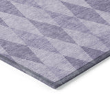 Homeroots 8' Runner Purple Geometric Washable Non Skid Indoor Outdoor Runner Rug Purple Polyester 563260