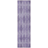 Homeroots 8' Runner Purple Geometric Washable Non Skid Indoor Outdoor Runner Rug Purple Polyester 563260