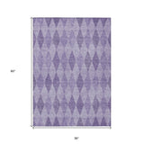 Homeroots 3' X 5' Purple Geometric Washable Non Skid Indoor Outdoor Area Rug Purple Polyester 563262