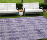 Homeroots 10' X 14' Purple Geometric Washable Non Skid Indoor Outdoor Area Rug Purple Polyester 563267