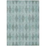 Homeroots 8' X 10' Teal Geometric Washable Non Skid Indoor Outdoor Area Rug Teal Polyester 563274